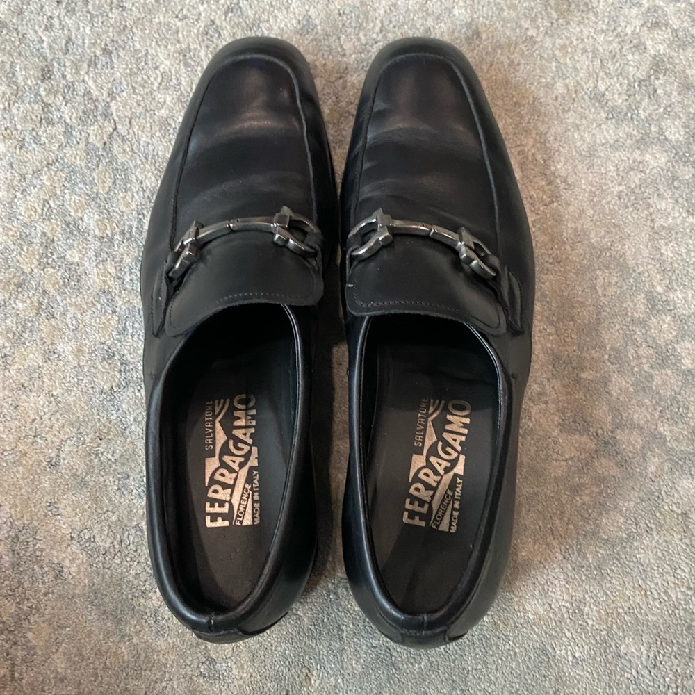 Authentic Black Ferragamo Slip On